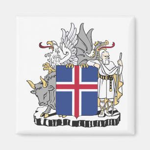 Imán escudo de armas símbolo emblema bandera de Islandi