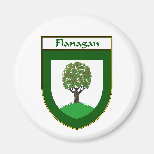 Imán Escudo de armas y escudo familiar de Flanagan (Frente)
