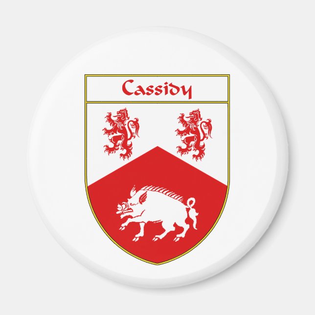 Imán Escudo de armas y escudo familiar en Cassidy (Frente)
