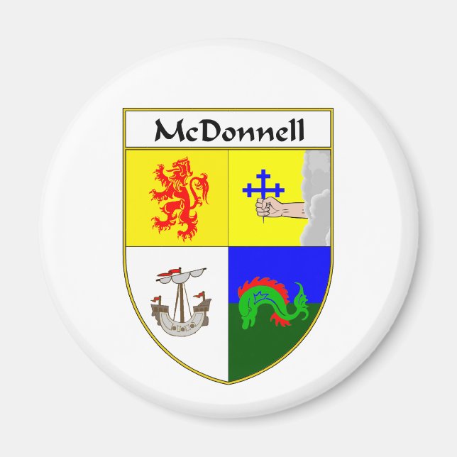 Imán Escudo de armas y reposo familiar de McDonnell (Frente)
