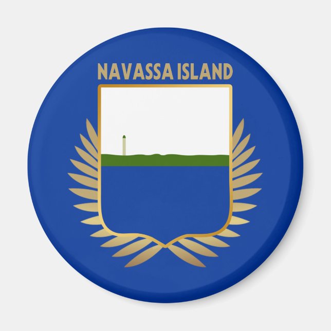 Imán Escudo de bandera de la isla de Navassa (Frente)