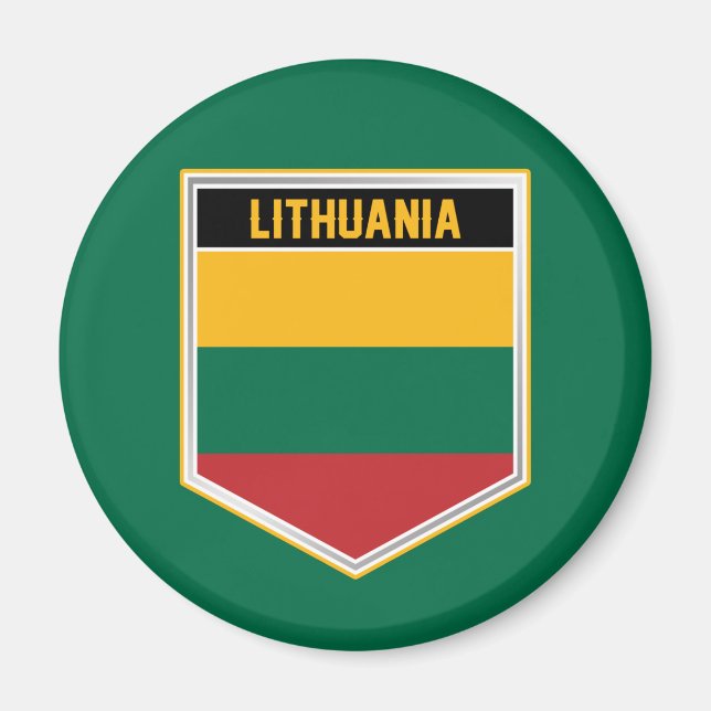 imán Escudo de bandera de Lituania (Frente)