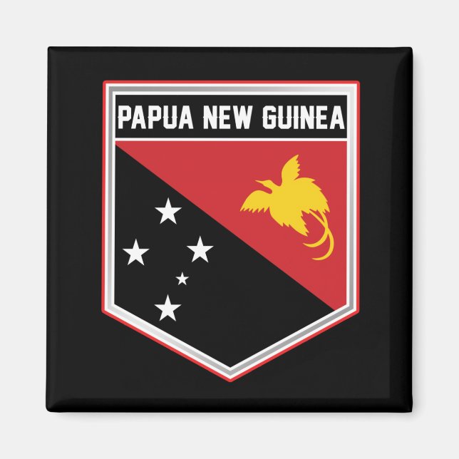 Imán Escudo de bandera de Papúa Nueva Guinea (Frente)