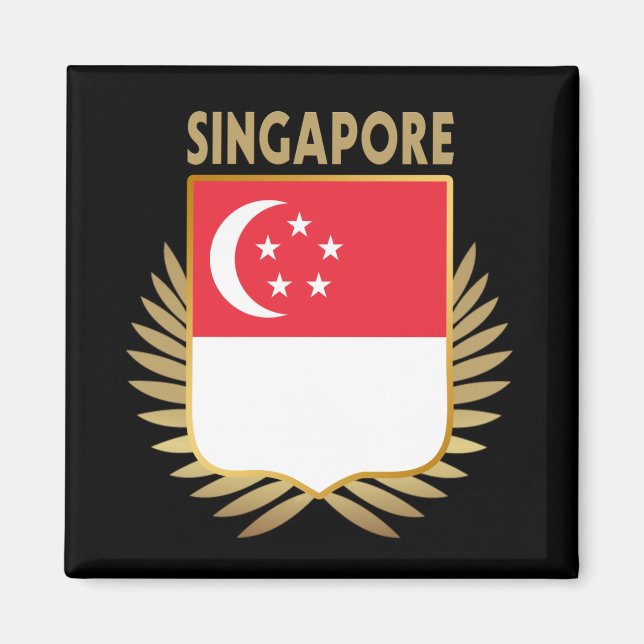 Imán Escudo de bandera de Singapur (Frente)