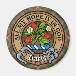 Imán Escudo de Clan Fraser sobre la caza del tartán