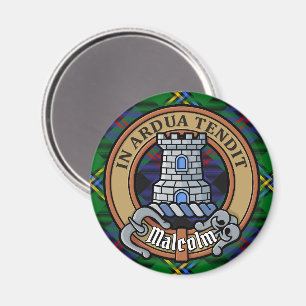Imán Escudo de Clan Malcolm sobre tartán