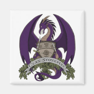 Imán Escudo de dragones de piedra púrpura