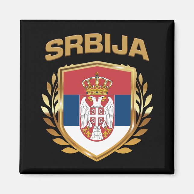 Imán Escudo de la bandera de Serbia Serbia (Frente)