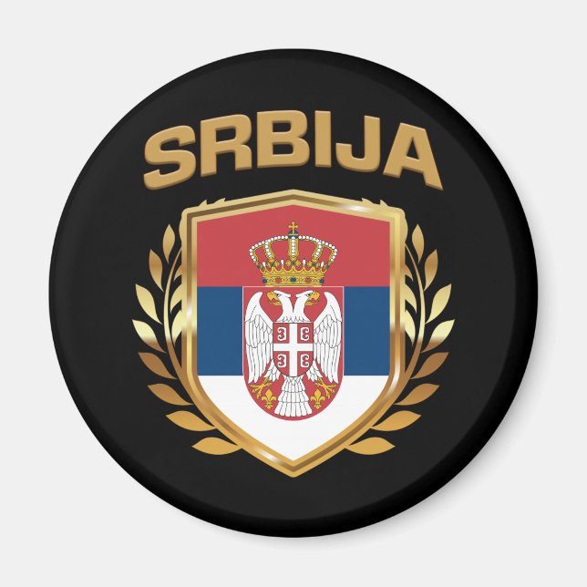 Imán Escudo de la bandera de Serbia Serbia (Frente)