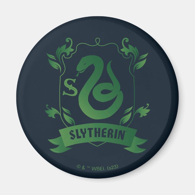 Imán Escudo de la Casa SLYTHERIN™ Ornamentado (Frente)