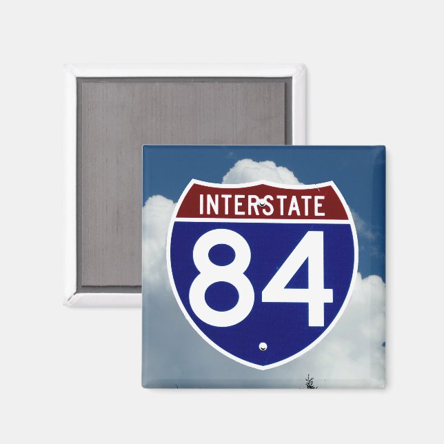Imán Escudo de la Interestatal 84, Señal de Carretera,  (Anverso/Reverso)