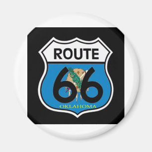 Imán Escudo de la ruta 66 de la bandera de Oklahoma