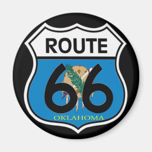 Imán Escudo de la ruta 66 de la bandera de Oklahoma