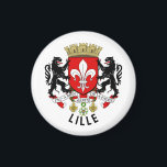 Imán Escudo de Lille (Francia)<br><div class="desc">Escudo de armas de Lille - con el nombre de la ciudad agregado abajo. Apodado en Francia la "Capital de Flandes", Lille y sus alrededores pertenecen a la región histórica de Romance Flanders, un antiguo territorio del condado de Flandes que no forma parte del área lingüística de Flandes Oeste. Lille...</div>