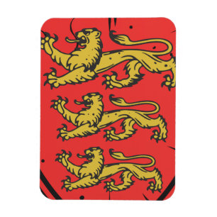 Imán Escudo de madera de los tres leones de Inglaterra