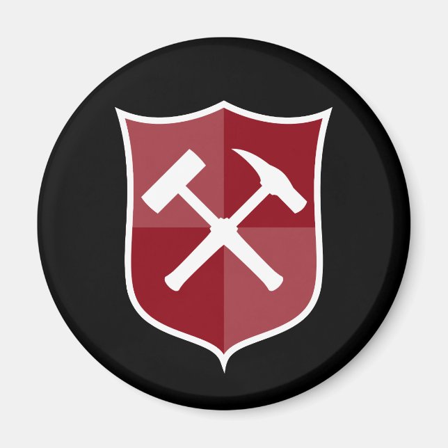 Imán Escudo de martillo de roca cruzada (Frente)