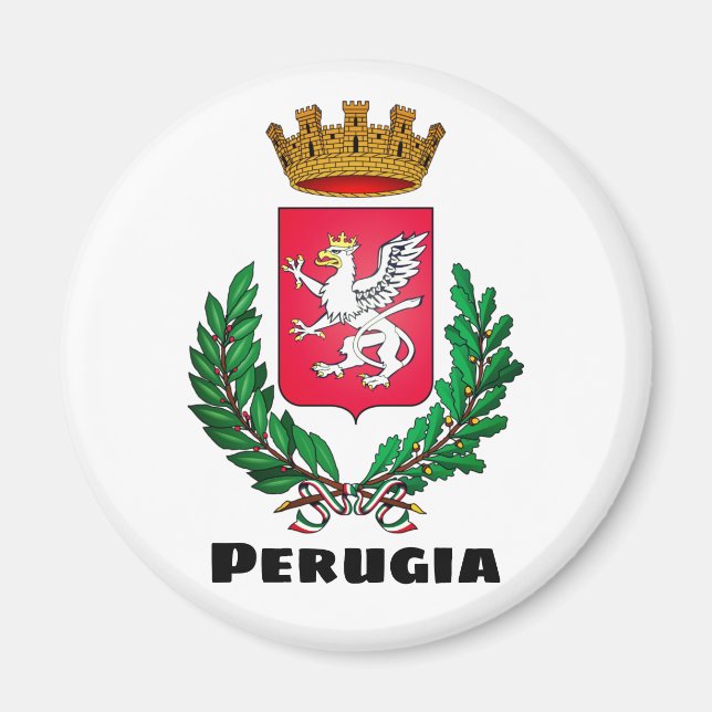 Imán Escudo de Perugia, Italia (Frente)
