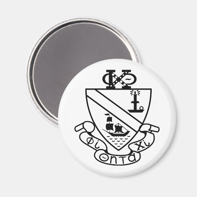 Imán Escudo de Phi Chi Theta | B&W (Anverso/Reverso)