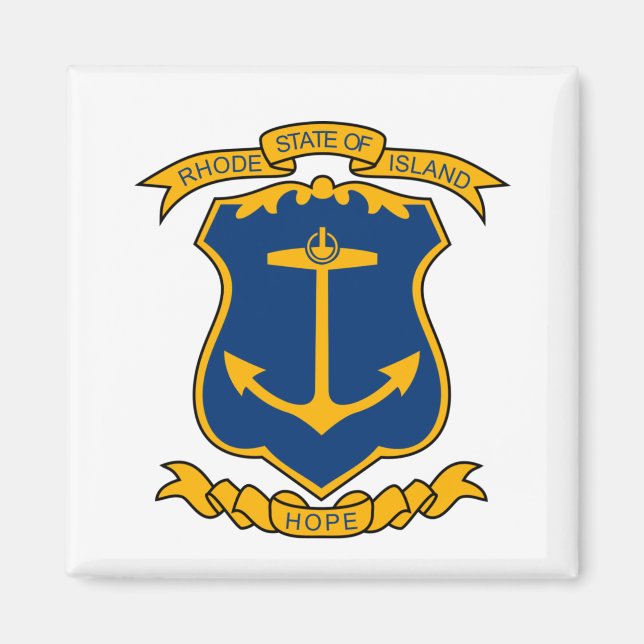 Imán Escudo de Rhode Island Magnet (Frente)