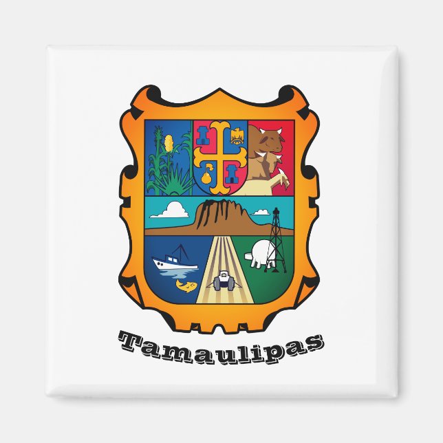 Imán Escudo de Tamaulipas (estado), México (Frente)