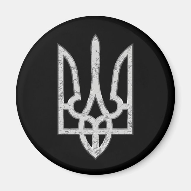 Imán Escudo de Trident Gyrfalcon de Ucrania mordaz (Frente)