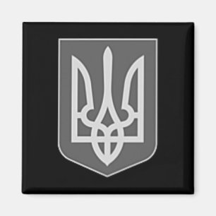 Imán Escudo de Ucrania Emblema de Tridente de Plata Zel