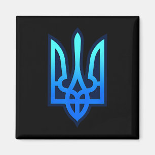 Imán Escudo de Ucrania Tryzub Regalo de Ucrania