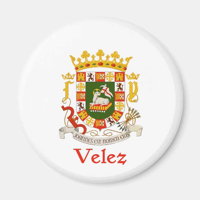 Imán Escudo de Vélez de Puerto Rico (Frente)