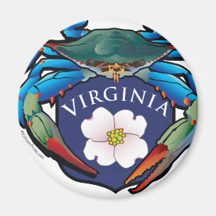 Imán Escudo del flor del Dogwood de Virginia del
