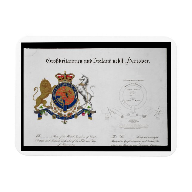 Imán Escudo del Rey del Reino Unido de Gran B (Horizontal)