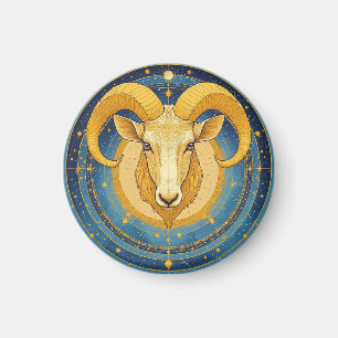 Imán Escudo dorado del zodiaco de Aries
