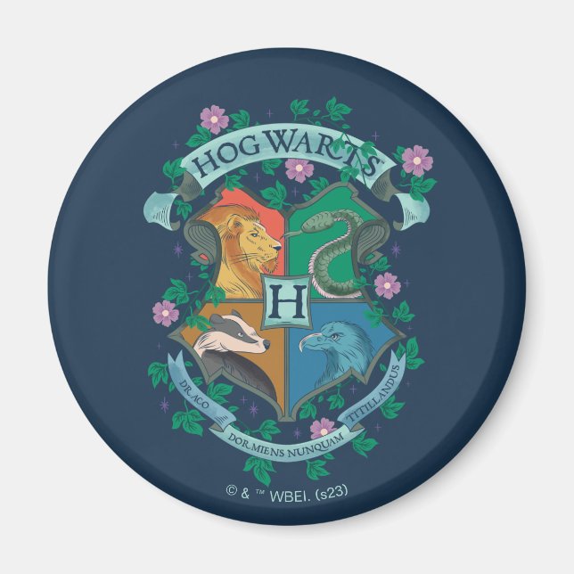 Imán ESCUDO floral HOGWARTS™ (Frente)