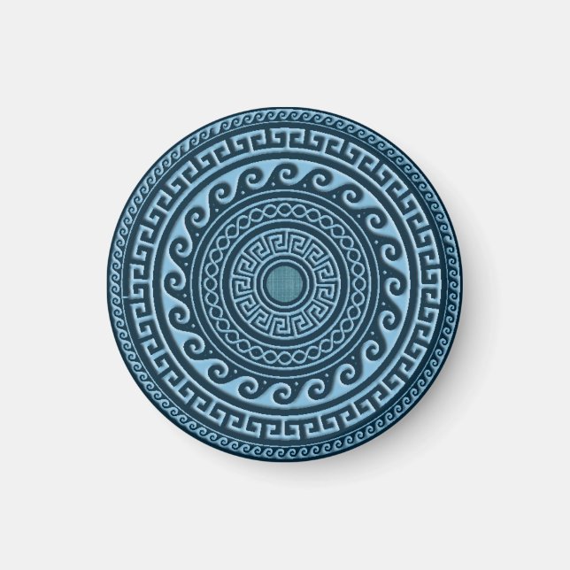 Imán Escudo griego de cielo azul (Frente)