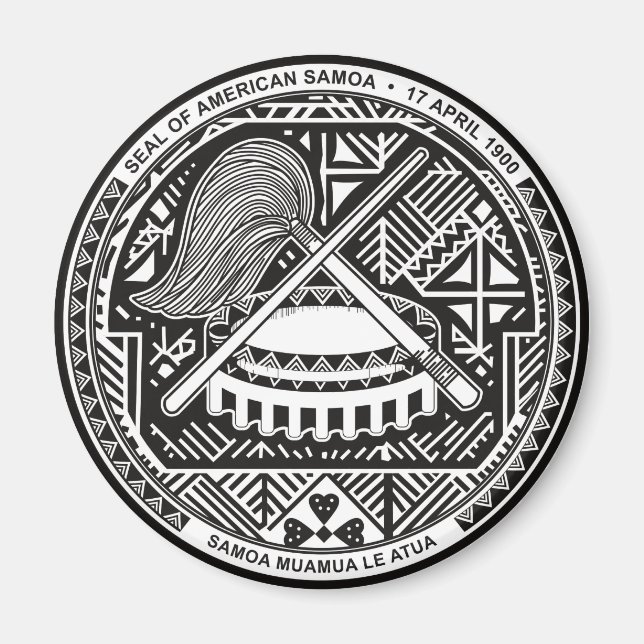 Imán Escudo Herálgico Oficial De Armamento De Samoa Ame (Frente)