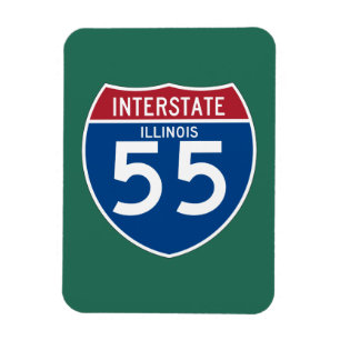 Imán Escudo Interestatal de Autopistas Illinois IL I-55
