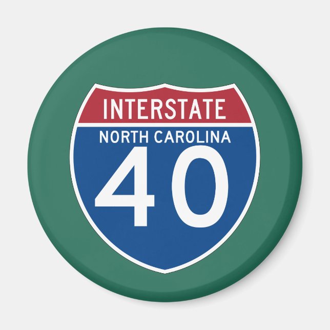 Imán Escudo interestatal de carreteras I-40 de Carolina (Frente)