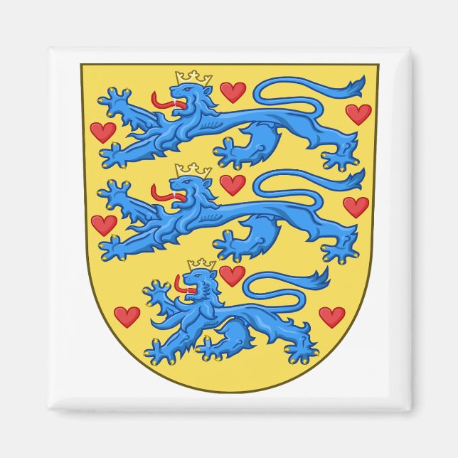 Imán Escudo nacional de Dinamarca (sin corona) (Frente)
