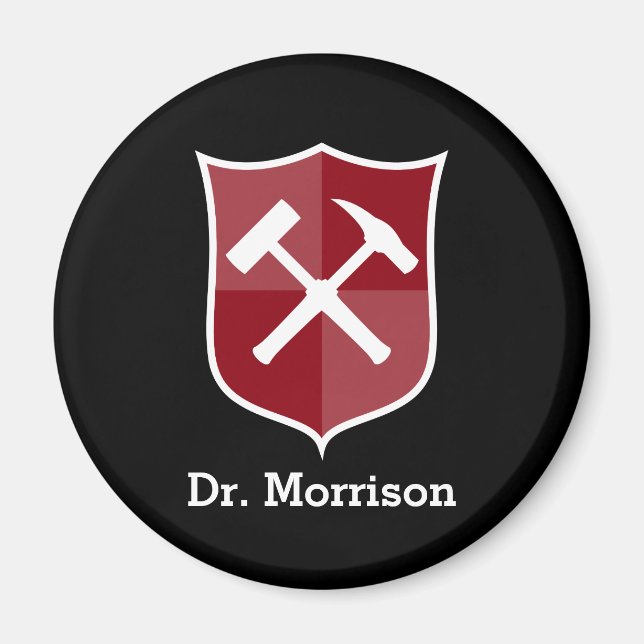 Imán Escudo Rock Personalizado de geólogo (Frente)