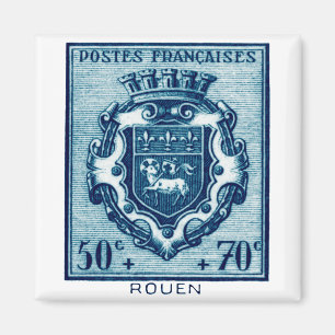 Imán Escudo vintage de armas Rouen, Francia