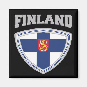 Imán Escudo y emblema de la bandera de Finlandia