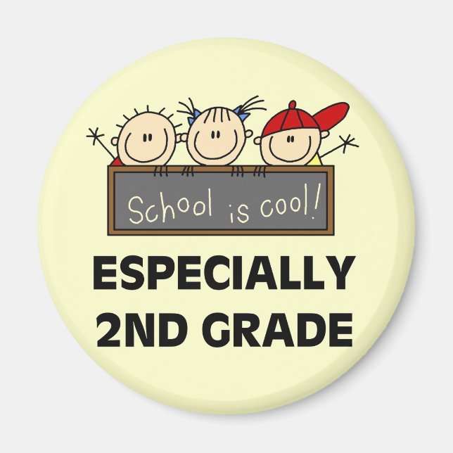 Imán Escuela de 2º grado son camisetas y regalos de Gua (Frente)
