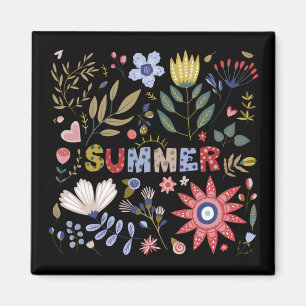 Imán Escuela de Adiós, Hola Summer Y Flores Bebé