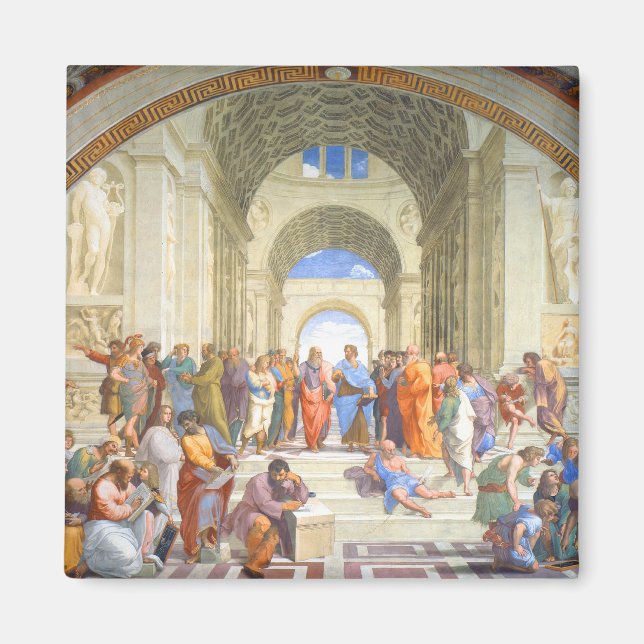 Imán Escuela de Atenas de Raphael (Platón y Aristóteles (Frente)