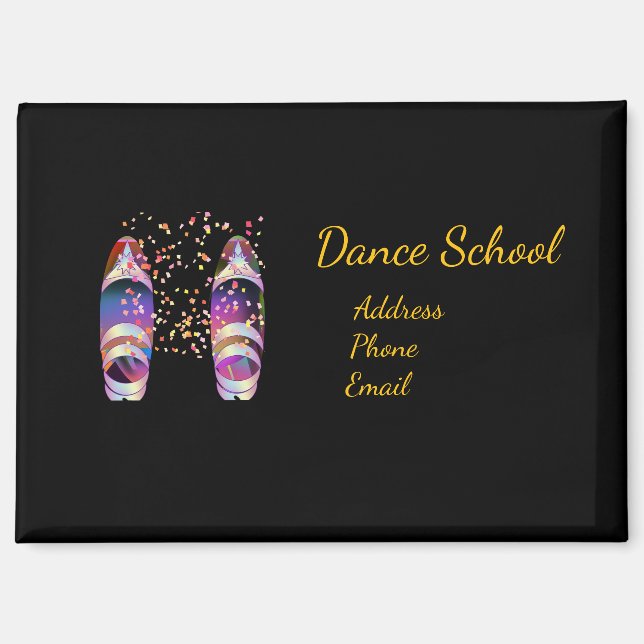Imán Escuela de danza de publicidad personalizada (Anverso)
