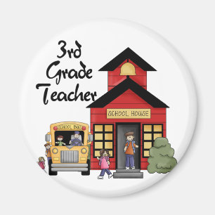 Imán Escuela de tercer grado Teacher Tshirts y regalos