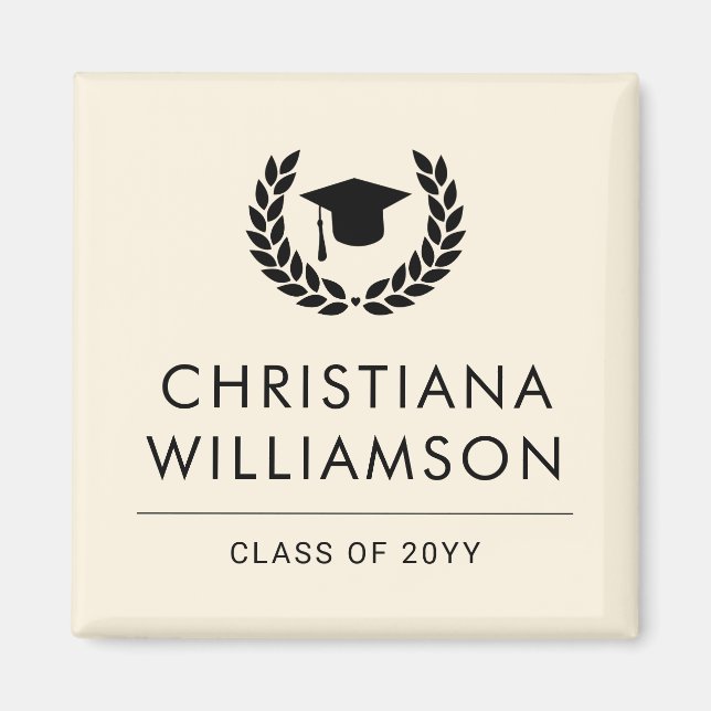 Imán Escuela personalizada y graduación universitaria e (Frente)