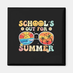 Imán Escuela Retro Groovy39s en vacaciones de verano