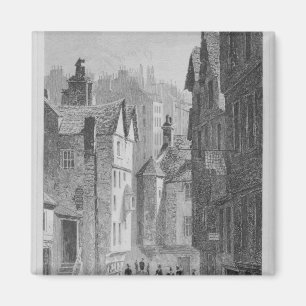 Imán Escuela Secundaria de Wynd, Edimburgo, grabado por