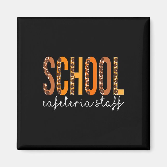 Imán Escuelas Cafetería Personal leopard Cae Otoño Grac (Frente)