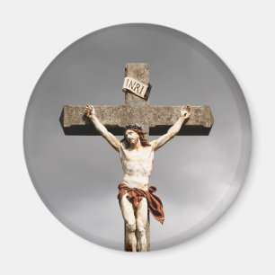Imán Escultura de crucifixión de Jesucristo